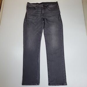 DKNY Soho Womens Size 30 Mid‎ Rise Black Denim Jeans Straight Leg Light Wash